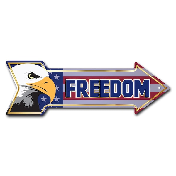 Signmission Freedom 2 Arrow Sign Funny Home Decor 24in Wide P-ARROW8-999861 - main